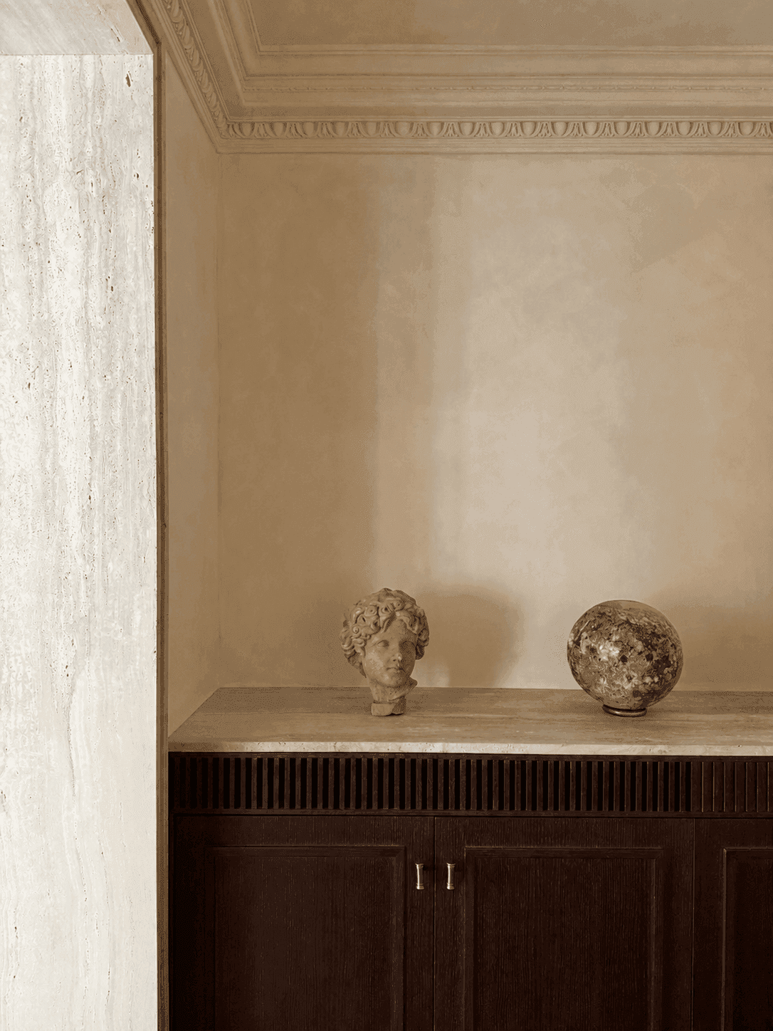 Marble and wood countertop